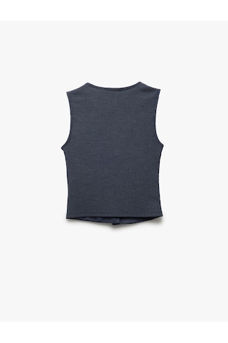 Koton Slim Fit Kolsuz Düğmeli V Yaka Yelek Lacivert 5sak30059ek Lacivert