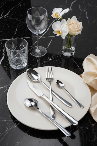 Bernardo Glare 36 Parça 6 Kişilik Çatal Kaşık Bıçak Takımı GÜmüş