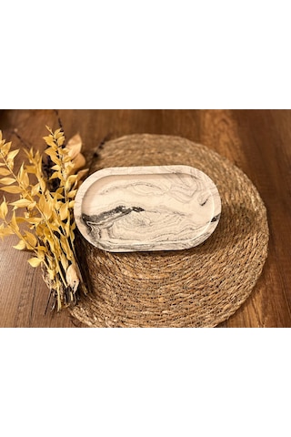 Dekoratif Takı Tabağı, Oval Sunumluk Saksılık Tütsülük Mumluk