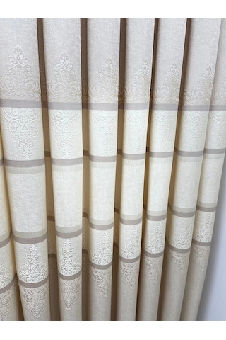 Nivemeshome Çakı Fj672069 V-115 Krem 1/3 Sık Pileli Fon Perde Apm Krem