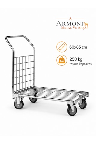 Armoni Metal Yük Taşıma Arabası-koli Paket Taşıma 60x85 Cm