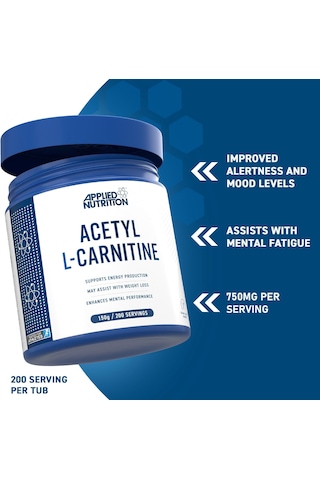 Applied Nutrition L-carnitine Carnitine Brain High Strength Energy Boost & Weight Management 200 Servis Aromasız