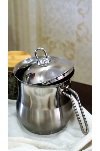 Yunusoğlu Home Paslanmaz Çelik 2.00 Litre Sütlük Sosluk 2 Parça K Gümüş