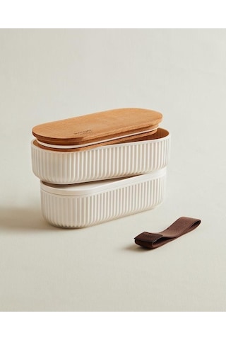 Madame Coco Magou Ahşap Kapaklı Saklama Kabı 500 ML 2'li
