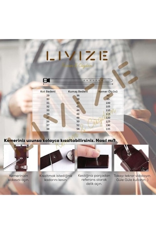 Livze Hakiki Manda Derisi Kahverengi Tokalı Erkek Kot Kemeri 4,5 Cm Kahverengi
