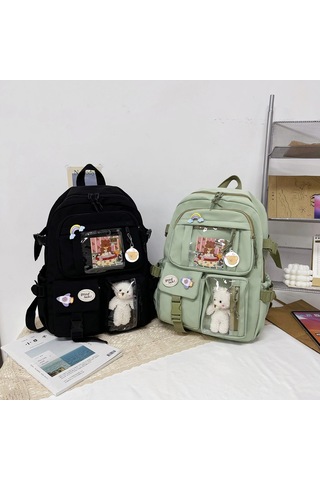 Japon Lisesi Kız Sırt Çantası Okul Çantaları Genç Kızlar Için Çok Cepler Yeni Kawaii Sırt Çantası Kadın Harajuku Sevimli Mochila