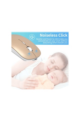 Kablosuz İnce Taşınabilir 2.4g Sessiz Fare Usb Nano Alıcılı Şarj Edilebilir Altın Diğer