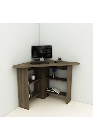 Arnetti Köşe Çalışma Masası Corner Ofis Masası Ceviz