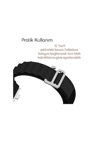 Xiaomi Redmi Watch 6/5/4/mi Band 10 Pro/9 Pro/8 Pro İle Uyumlu Kordon Rahat Ve Konforlu Mi Band 10 Pro Kordon Terletmeyen Kumaşlı Redmi Watch 6 Kordonu Alpine-siyah