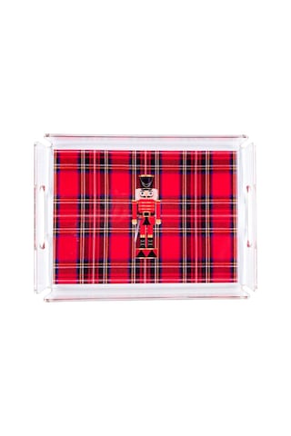 Ekose Kırmızı Kurşun Asker Desen Tepsi 22 30 Cm Diğer