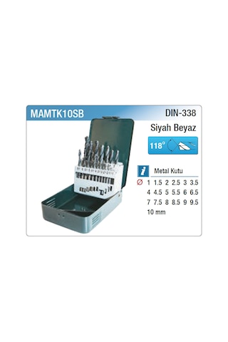 Nt Tools Mamtk10sb Matkap Ucu Takımı Siyah Beyaz 19 Parça