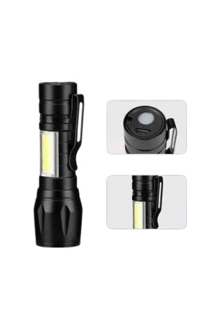Led Lamba El Feneri Küçük Taşınabilir Usb Şarjlı Acil Durum Lambası Siyah 42510668