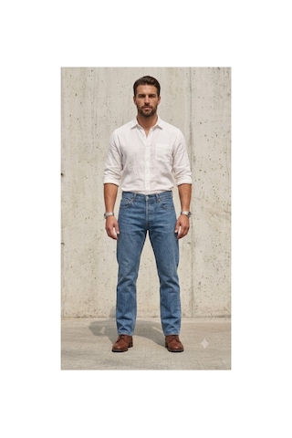 Levi's 501 Original Fit Premium Denim Erkek Klasik Kot Pantolon--3306 Kot Mavi