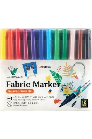 Tekstil Kumaş Kalemi Markörü 12 Li Keçeli Kalem Fabric Marker Tekstil Markörü 12 Renk 1 Paket
