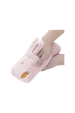 Peluş Sıcak Su Torbası Karikatür Tavşan Yıkama Sıcak Su Şişesi Yeşil