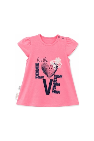 Babyhola Little Love %100 Pamuk Penye Kız Çocuk Yazlık Elbise 229199 Pembe