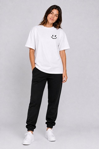 Nevermind Sevgili Kombini Smiley Baskılı Çift Tişört Oversize Unisex %100 P Çok Renkli