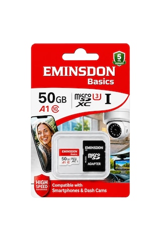 50gb Hafıza Kartı Ev Araç Güvenlik Kamerası Uyumlu Telefon Tablet Micro Sd Class10