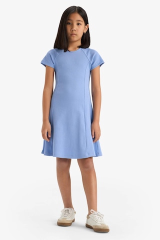 DeFacto Kız Çocuk Bisiklet Yaka A Kesim Basic Düz Fitilli Kaşkorse Kısa Kollu Yazlık Elbise E5801A825SMBE113