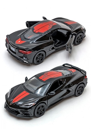 Kinsmart 2021 Corvette Stingray C8 Livery Edition Diecast Siyah