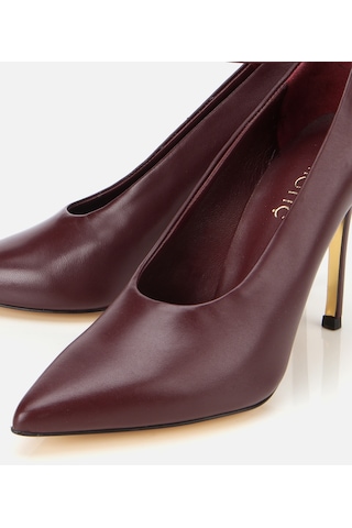 Hotiç Kadın Deri Bordo Bilekten Bağlamalı Gold Detaylı Yüksek Topuklu Stiletto 01ayh316600a788 01ayh316600a788 Bordo