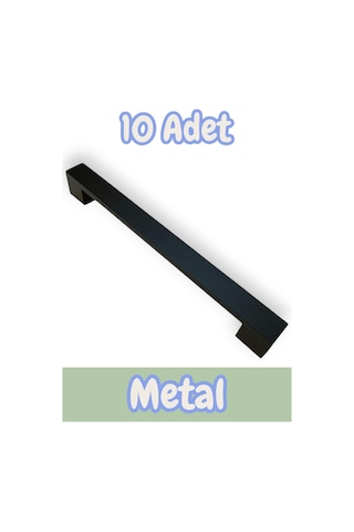 Safran Kalın Alüminyum Metal Lüks Modern Mobilya Çekmece Mutfak Dolabı Kulpu Siyah 192mm 10 Adet Siyah