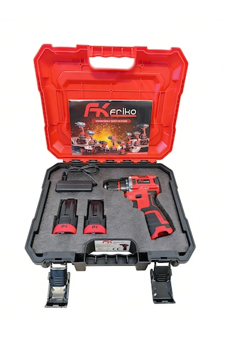 Fk Friko 16.8v 2.0ah Kömürsüz Motor Şarjlı Matkap Vidalama 2 Bataryalı Çantalı Set