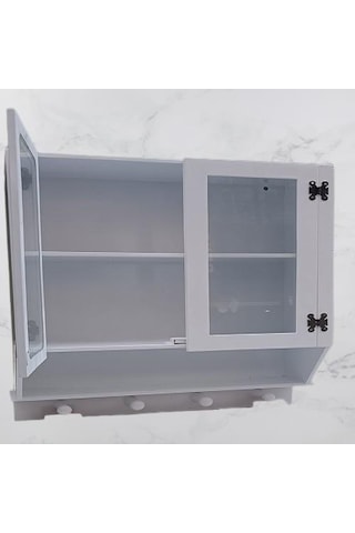 Hobi Adn 90351 Model Dekoratif Terek Ecza Dolap Mdf Parlak Beyaz Lake El Yapım