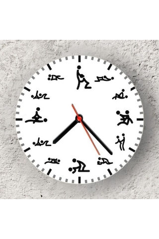 Kamasutra Duvar Cam Saati Beyaz