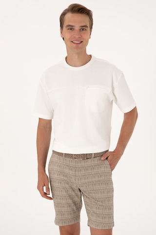 U.S. Polo Assn. Erkek Comfort Fit Krem Bisiklet Yaka Tişört 50300125-VR071