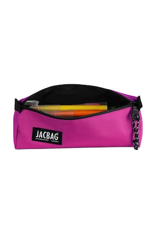 Jacbag Pembe Kız Çocuk Tek Bölmeli Üçgen Okul ve Ofis Kalem Kutusu Çok Renkli