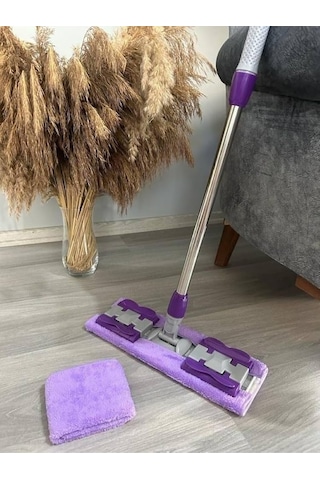 Smartizi Mandallı Sihirli Mikrofiber Mop - 360 Dönen Teleskopik Saplı Duvar Ve Yüzey Temizleyici İstediğin Bezi