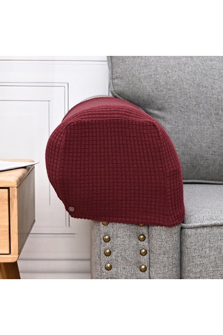 Xiyyadms Kırmızı Bambu Dokulu Sandalye Eldiveni, Yıkanabilir, Kaymaz, Tüm Mevsimler İçin, 10 Adet Çivi İle Paketlidir Şarap Kırmızısı