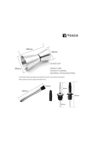 Pazly 750ml 6 Parça Kokteyl Shaker Seti Avantajlı Paket - Shaker Seti