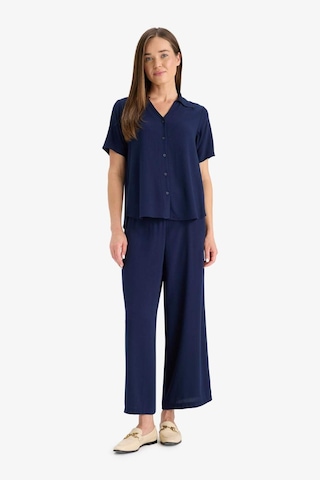 Defacto Culotte Geniş Paça Krinkıl Viskon Kapri C9565ax25smnv135 Lacivert