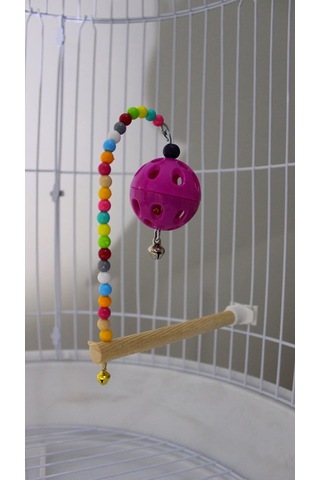 Petistera Zilli Toplu Ahşap Kuş Tüneği 13 Cm