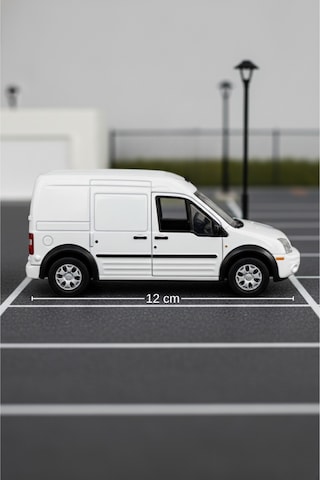 Beyaz 1:38 Ölçek Die Cast Kapıları Açılır Lisanslı Ford Transit Connect Oyuncak Metal Model Araba Çok Renkli