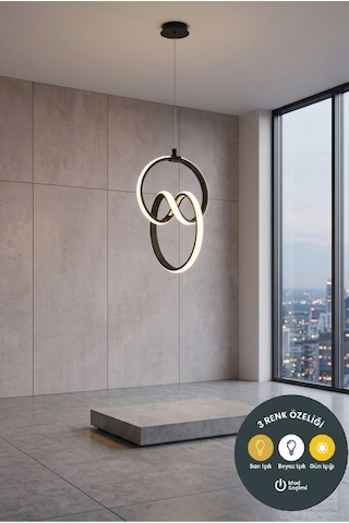3 Renkli Signature Sarkıt Siyah Avize Modern Salon, Mutfak, Çocuk Odası Ve Antre Aydınlatma