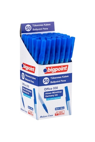 Bigpoint Tükenmez Kalem Office 1.0mm Mavi X 50 Adet Diğer