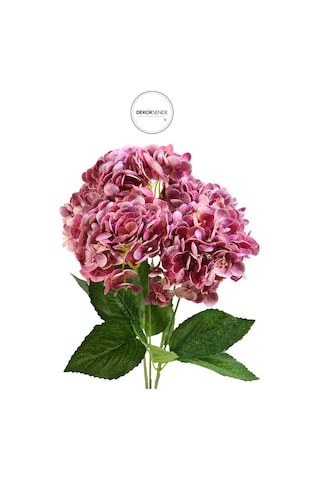 Yapay Ortanca Demeti Islak Dokulu Koyu Pembe 43 Cm Koyu - pembe