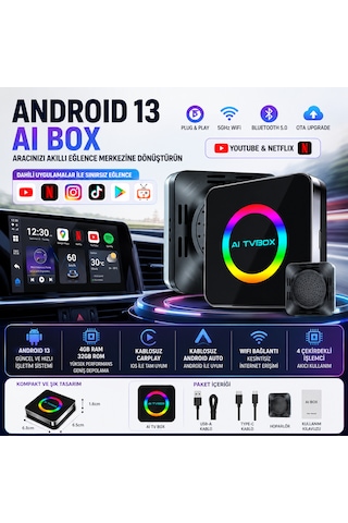 Ls3 Android 13.0 Carplay Aibox 4gb Ram 32gb Rom Kablosuz Android Auto Carplay Netflix Youtube Wifi Hareket Halinde Video Oynatma Diğer