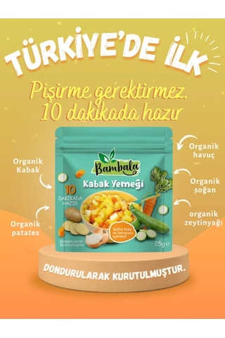 10 Dakika - Dondurularak Kurutulmuş Kabak Yemeği 25g