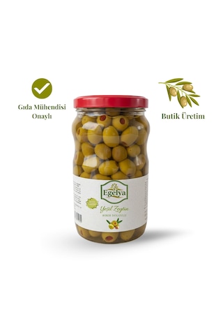 Egelya Akhisar Domat Biberli Yeşil Zeytin 1 Kg Aromatik, Dengeli Lezzet