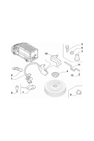 Ducato Boxer Jumper Stepne Tutucu Demir Plaket 16" 1363713080
