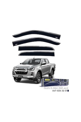 Isuzu D-max 2021 2022 2023 2024 2025 2026 2027 Kromlu Cam Rüzgarlığı 4lü