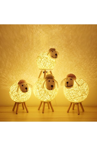 Yifomall Küçük Kuzu Şekilli Usb Şarjlı Led Gece Lambası, Dimmable Fonksiyonlu, Pembe, Orta Boy, Tuşlu Açma-kapama Pembe