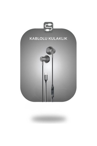 Özel Üretim Konuşma Aleti Çağrı Cihazı İletişim Aracı Kablolu Kulaklık Type-c Tc06 Gri