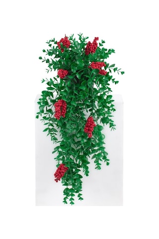 Mini Siyah Plastik Saksıda Kokinalı Sarkan Yapay Yılbaşı Çiçeği
