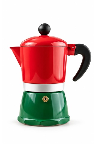 Retro Renkli Moka Pot 3 Fincan Kahve Demleyici