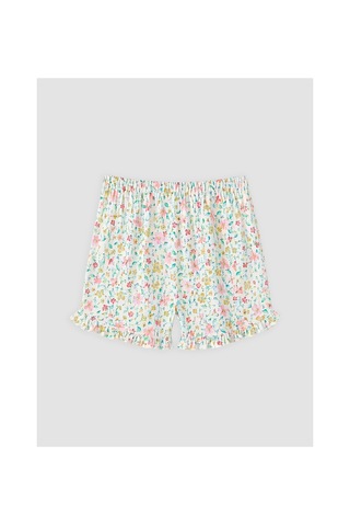 Lcw Dream Ekru Beli Lastikli Çiçekli Kadın Şort Pijama Altı